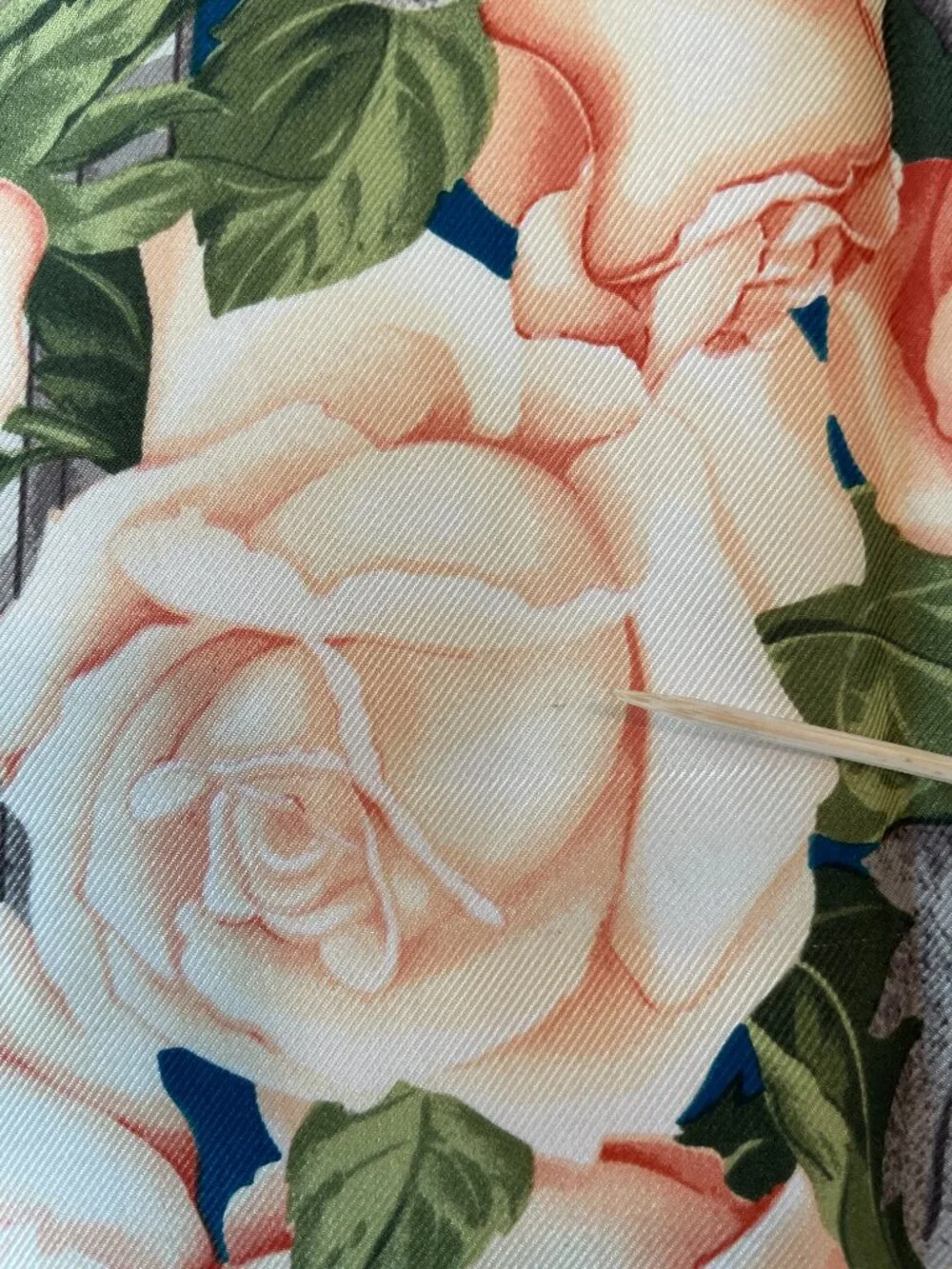 Vintage Christian Silk Scarf with Roses & Polka Dots